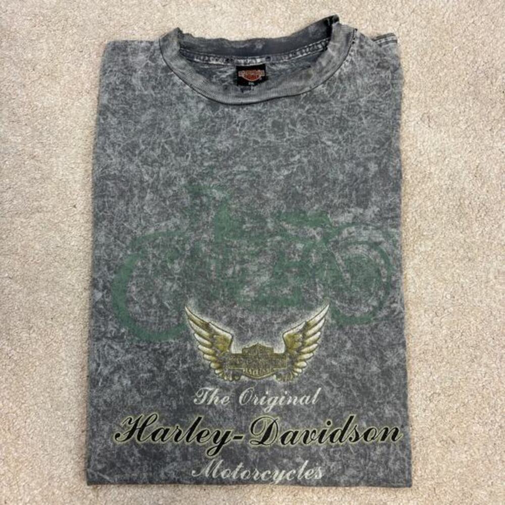 Harley Davidson of El Cajon CA Acid Washed Distressed Graphic T-Shirt Size 2XL